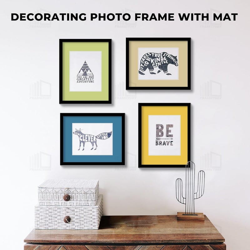 Frametory , 11x14 Mix Color Picture Mats for 8x10 Photos with White Core Bevel Edge Framing Mattes, Acid Free and 4-Ply Thickness - Pack of 10 - Image 5